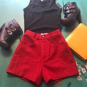 ARMANI RED WHOOL SHORTS